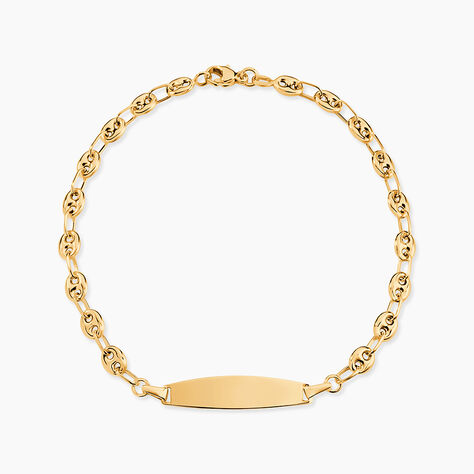 Bracelet Identit&eacute; Evin Maille Grain De Cafe Or Jaune - Gourmettes Enfant | Marc Orian