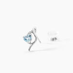 Boucles D'oreilles Puces Silucia Or Blanc Topaze Oxyde De Zirconium - Puces Femme | Marc Orian