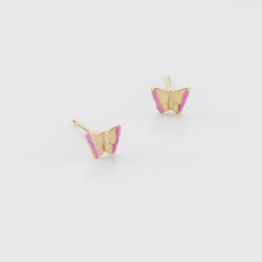 Boucles D'oreilles Puces Bartholomée Papillon Or Jaune - Puces Femme | Marc Orian
