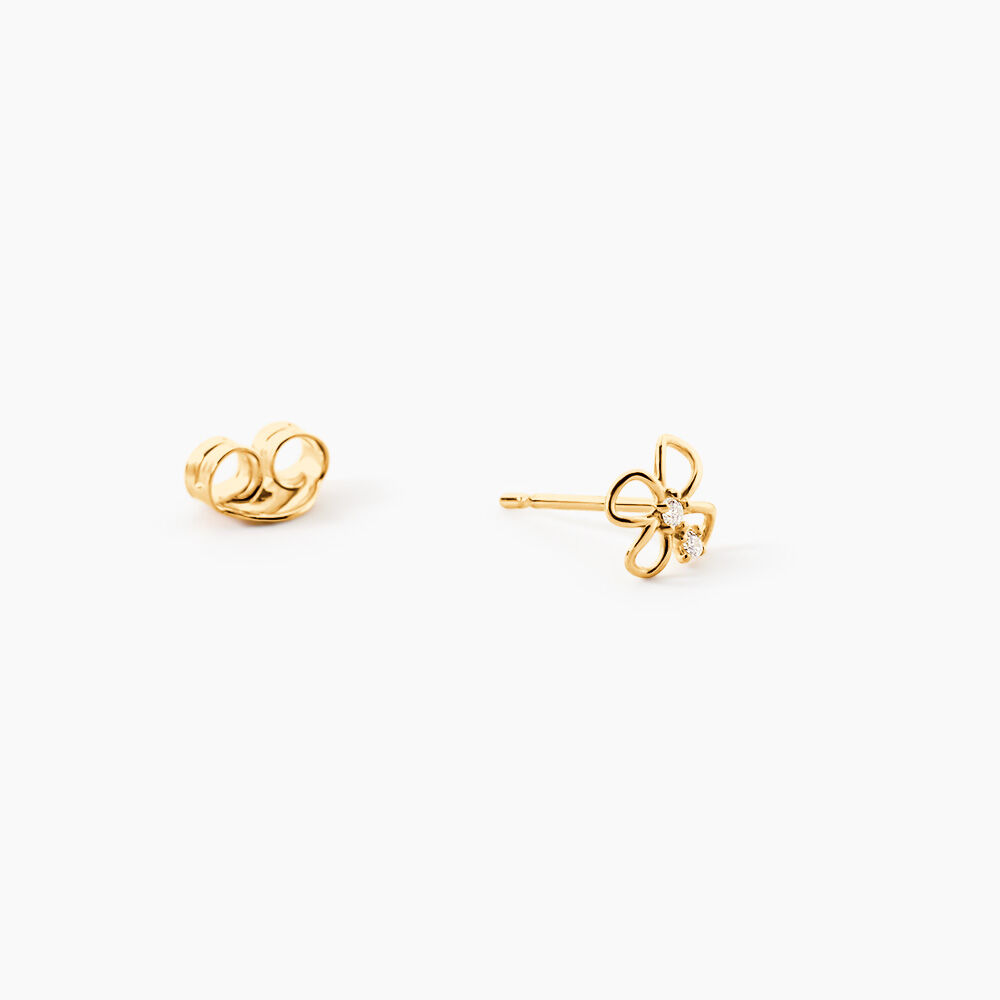 Boucles D'Oreilles Puces Bas Or Jaune Oxyde De Zirconium - Puces Femme | Marc Orian