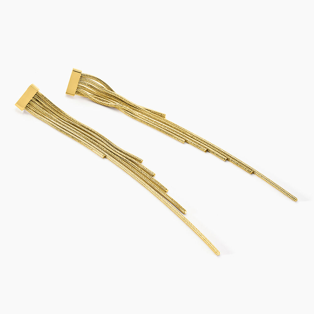 Boucles D'oreilles Pendantes Josephine Acier Doré - Pendantes Femme | Marc Orian