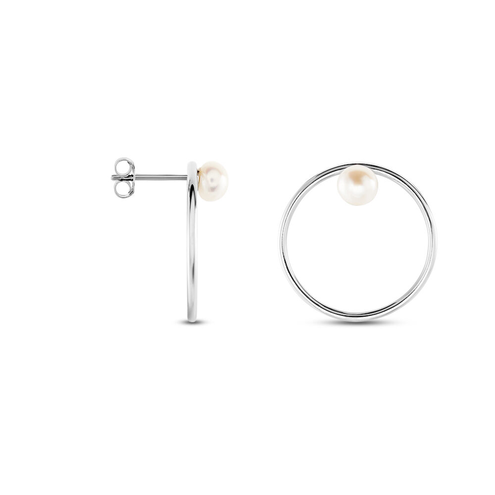 Bijoux D'oreilles Walter Argent Perle De Culture - Piercings d'oreilles Femme | Marc Orian