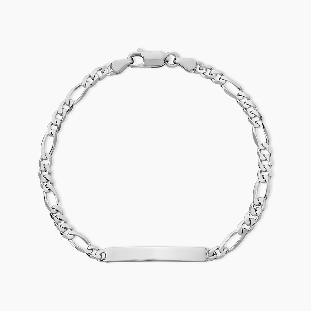 Bracelet Identit&eacute; Argent Blanc Vivian - Gourmettes Homme | Marc Orian