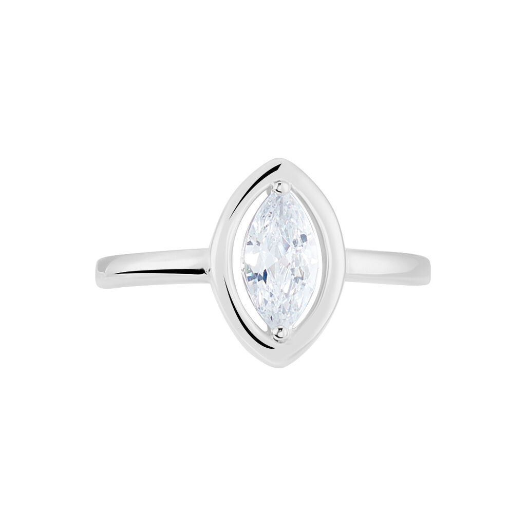 Bague Aron Argent Blanc Oxyde De Zirconium - Bagues Solitaire Femme | Marc Orian