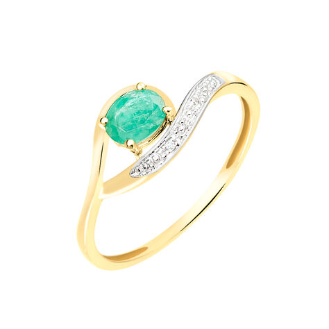 Bague Sagesse Or Jaune Emeraude Et Diamant - Bagues Femme | Marc Orian