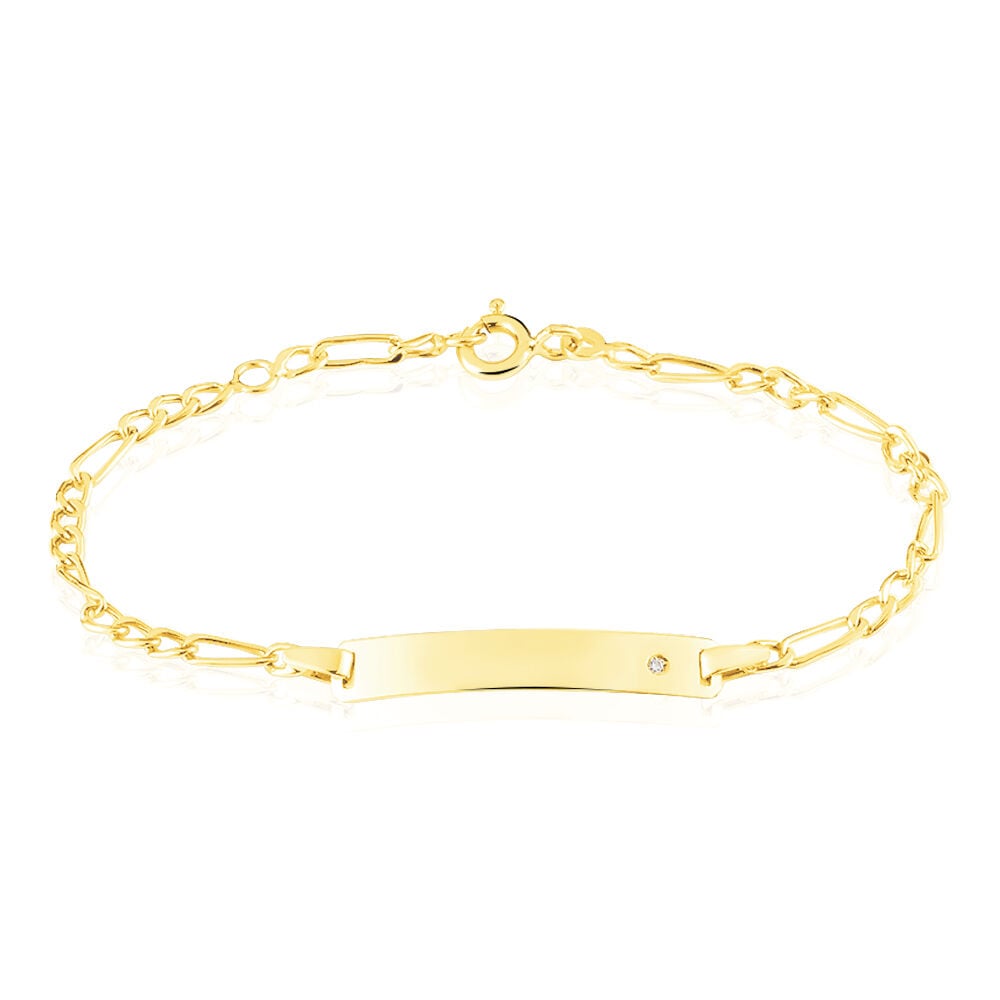 Bracelet Identit&eacute; Bartolomee Maille Alternee 1/3 Or Jaune Oxyde - Gourmettes Enfant | Marc Orian
