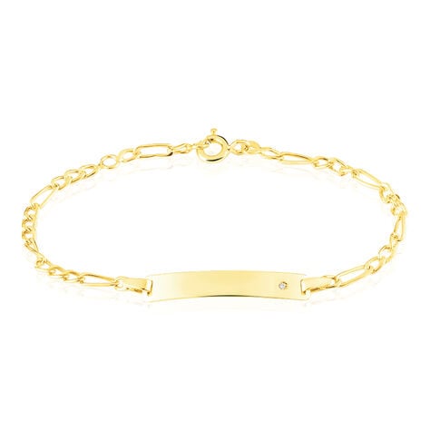 Bracelet Identit&eacute; Bartolomee Maille Alternee 1/3 Or Jaune Oxyde - Gourmettes Enfant | Marc Orian