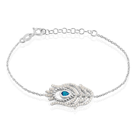 Bracelet Peacock Argent Blanc Oxyde De Zirconium - Bracelets chaînes Femme | Marc Orian