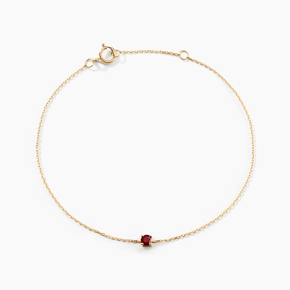 Bracelet Or Jaune Onora Rubis - Bracelets chaînes Femme | Marc Orian