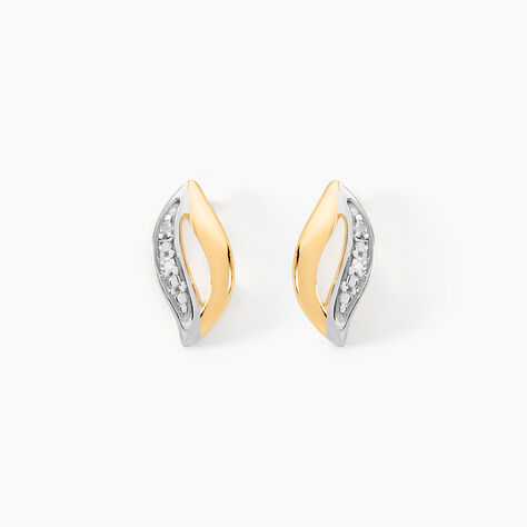 Boucles D'oreilles Puces Smeralda Or Jaune Diamant - Puces Femme | Marc Orian