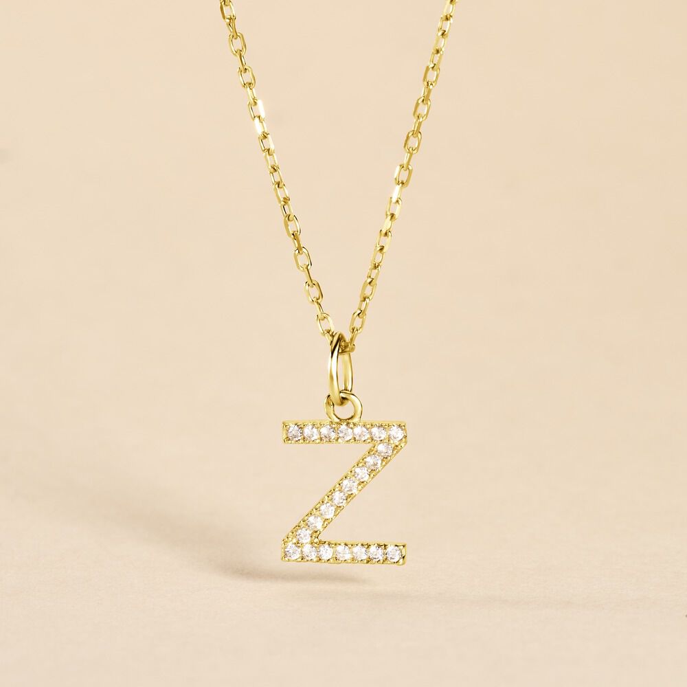 Pendentif Lettre Z Or Jaune Oxyde - Pendentifs Famille | Marc Orian