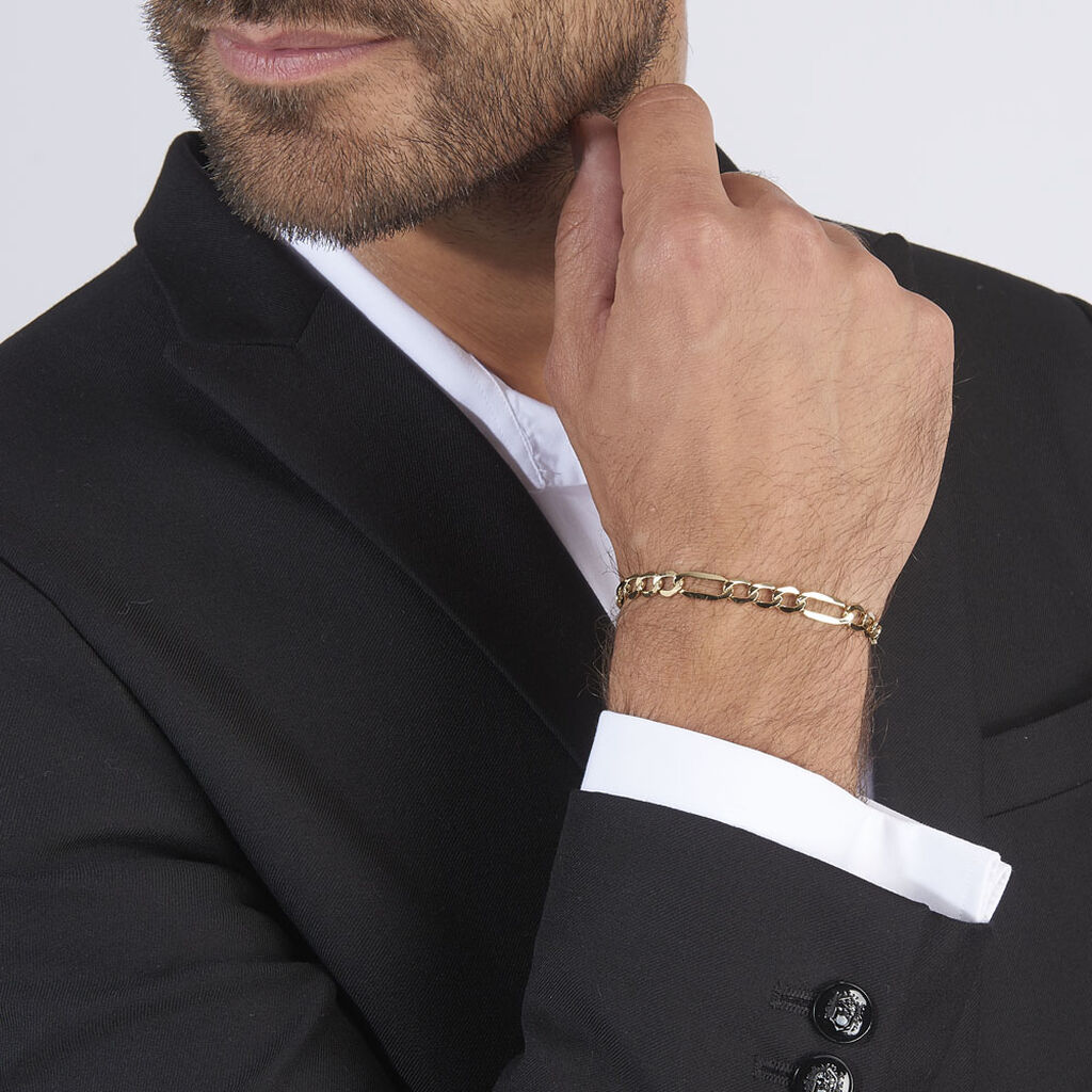 Bracelet Or Jaune Maille Alternée - Bracelets mailles Homme | Marc Orian