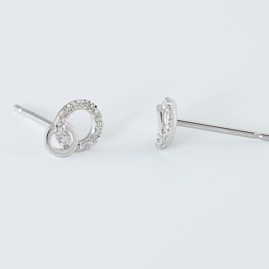 Boucles D'oreilles Puces Mahaut Or Blanc Diamant - Boucles d'oreilles pierres précieuses Femme | Marc Orian