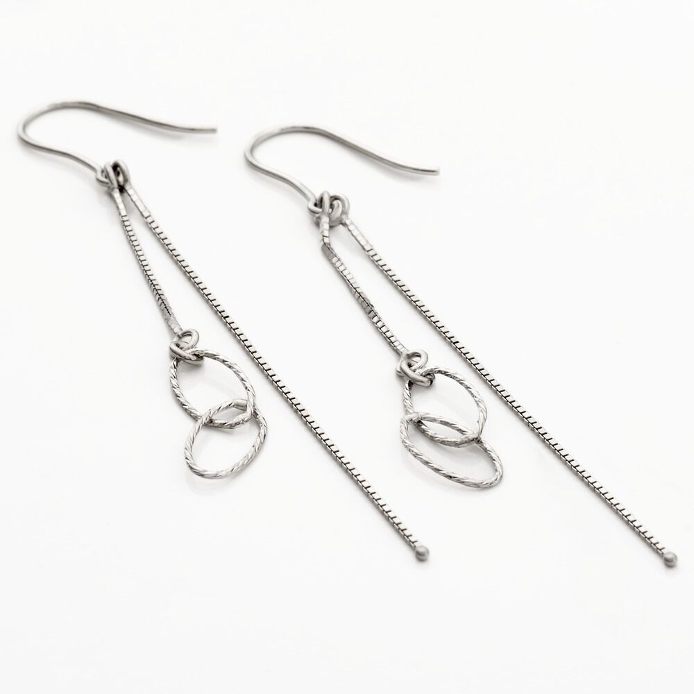 Boucles D'oreilles Pendantes Sybille Argent Blanc - Pendantes Femme | Marc Orian