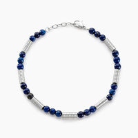 Bracelet Olek Acier Blanc Lapis Lazuli