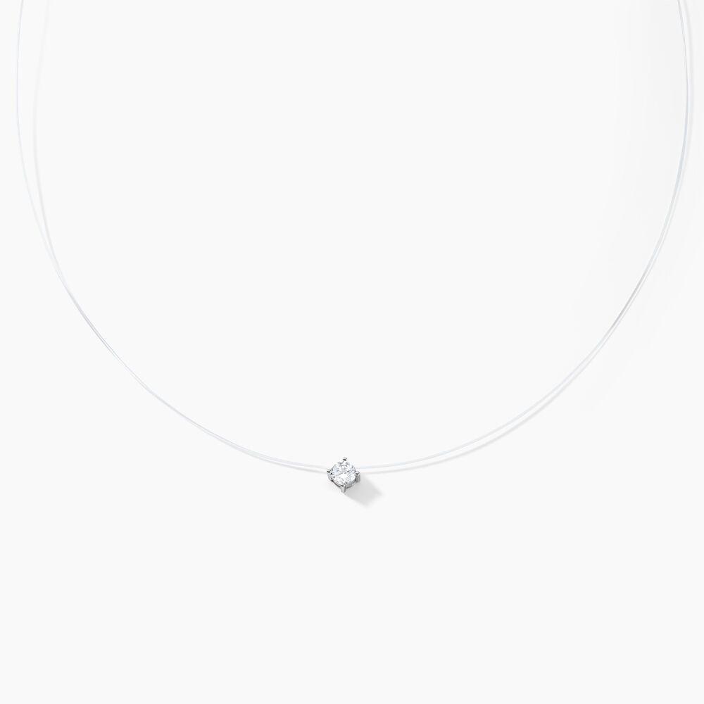 Collier Nylon Argent Blanc Oxyde - Colliers avec pierres Femme | Marc Orian