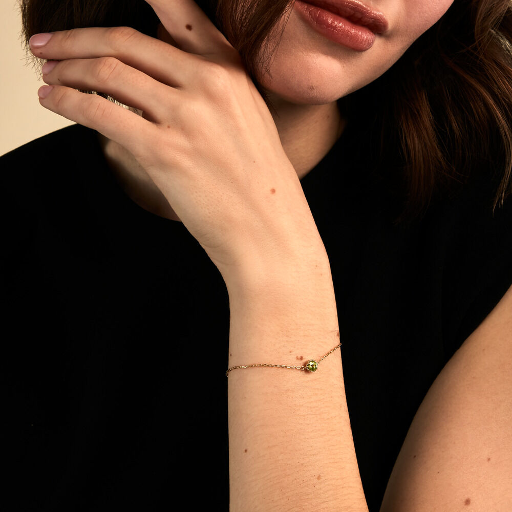 Bracelet Poem Argent Jaune P&eacute;ridot - Bracelets fantaisie Femme | Marc Orian