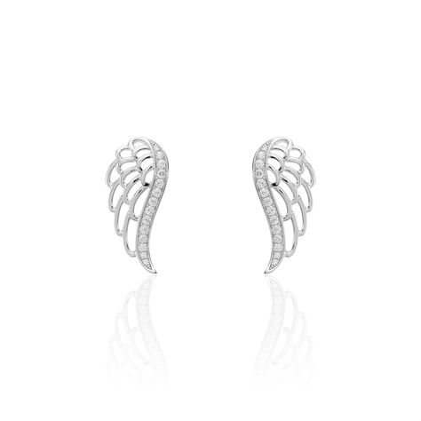 Boucles D'oreilles Grimpantes Soliana Argent Blanc Oxyde De Zirconium - Boucles d'oreilles Ear cuffs Femme | Marc Orian