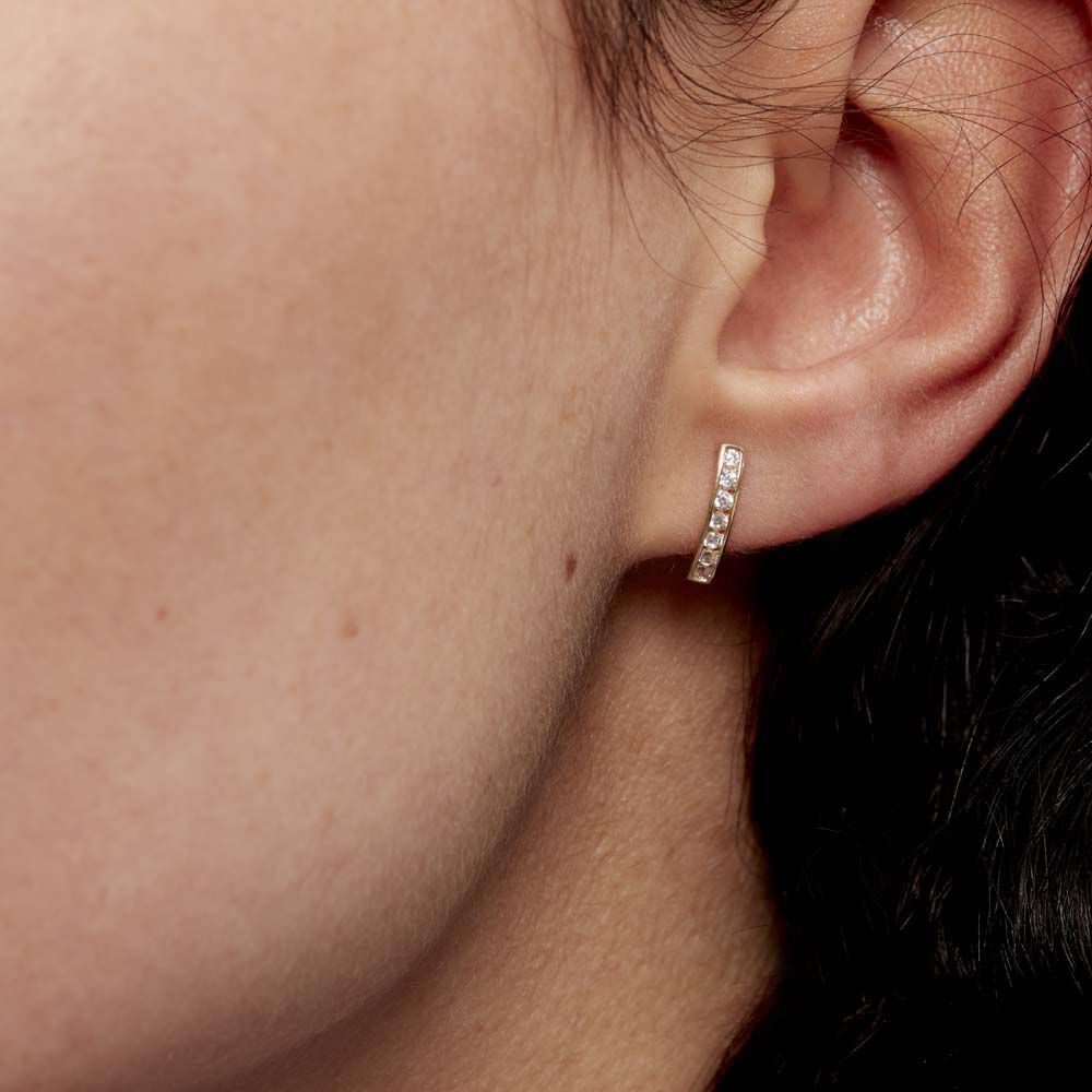 Boucles D'oreilles Jacoba Rondes Or Jaune Oxyde De Zirconium - Créoles Femme | Marc Orian