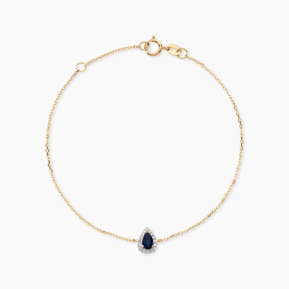 Bracelet Or Jaune Pluie D'Eclat Saphir - Bracelets cha&icirc;nes Femme | Marc Orian