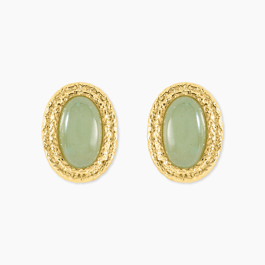 Boucles D'Oreilles Ria Puces  Acier Jaune Aventurine - Puces Femme | Marc Orian