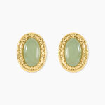 Boucles D'Oreilles Ria Puces  Acier Jaune Aventurine - Puces Femme | Marc Orian