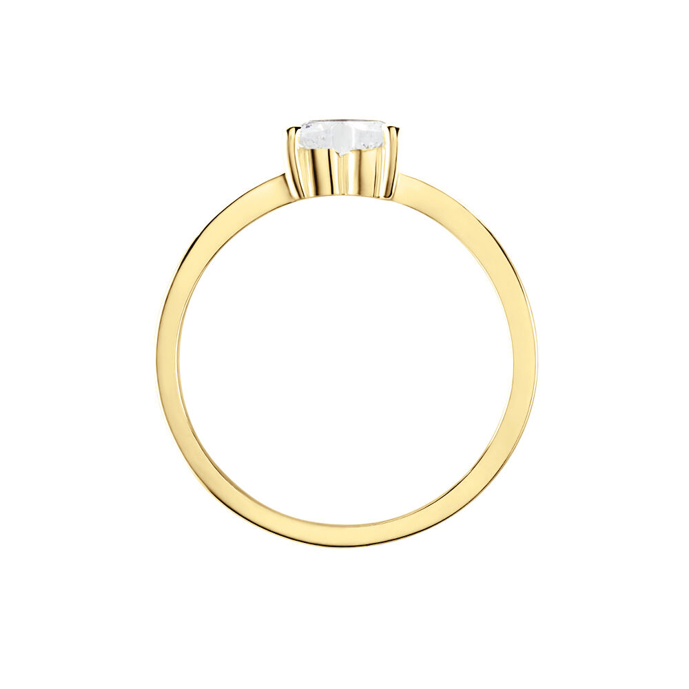 Bague Solitaire Or Jaune Idelle Oxyde De Zirconium - Solitaires Femme | Marc Orian