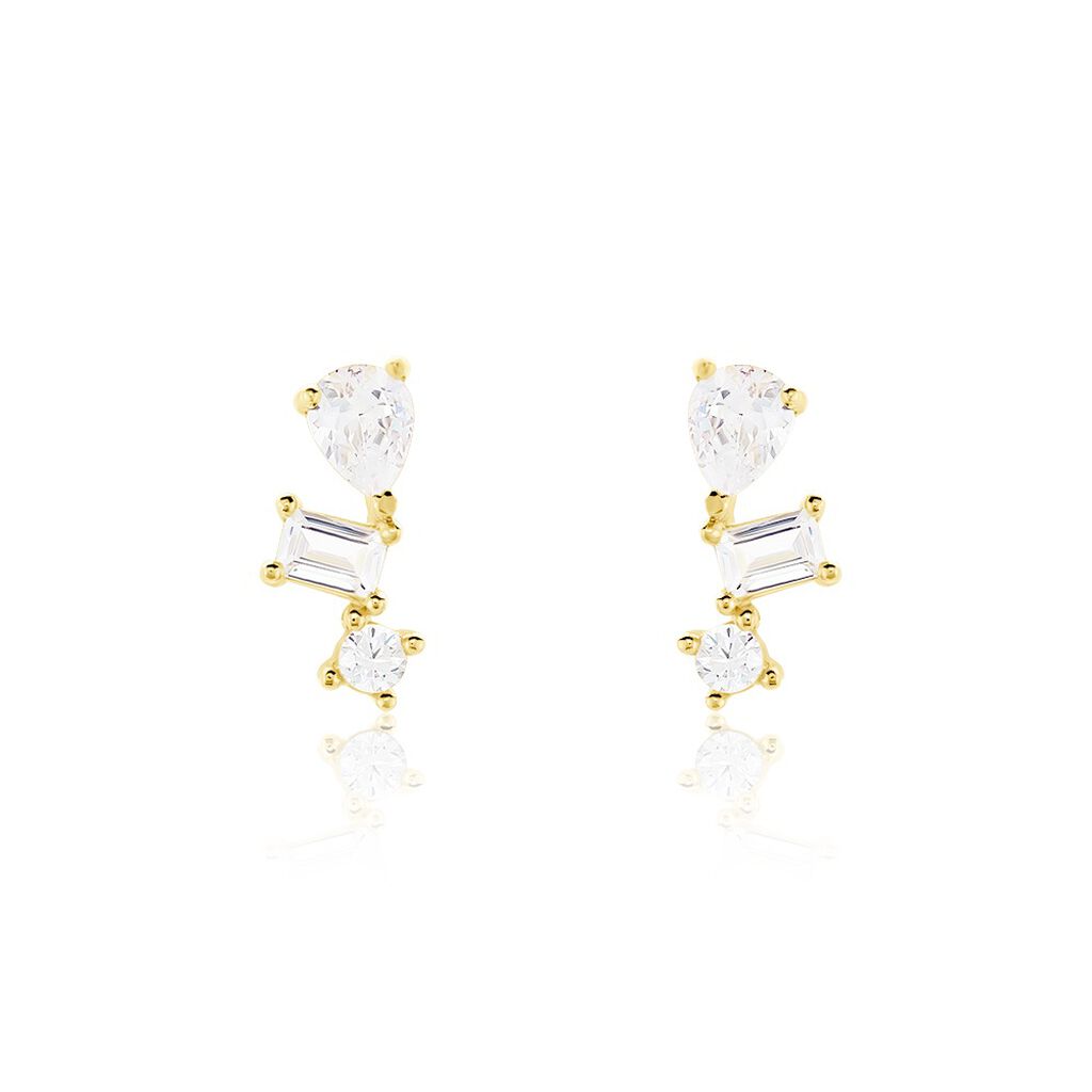 Boucles D'oreilles Puces Osip Or Jaune Oxyde De Zirconium - Puces Femme | Marc Orian