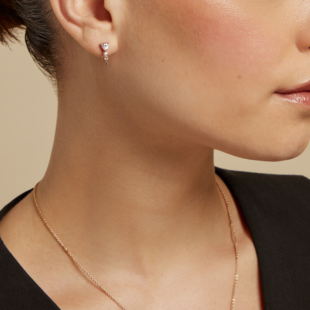 Créoles Poésie Rosée Plaque Or Jaune Oxyde De Zirconium - Créoles Femme | Marc Orian
