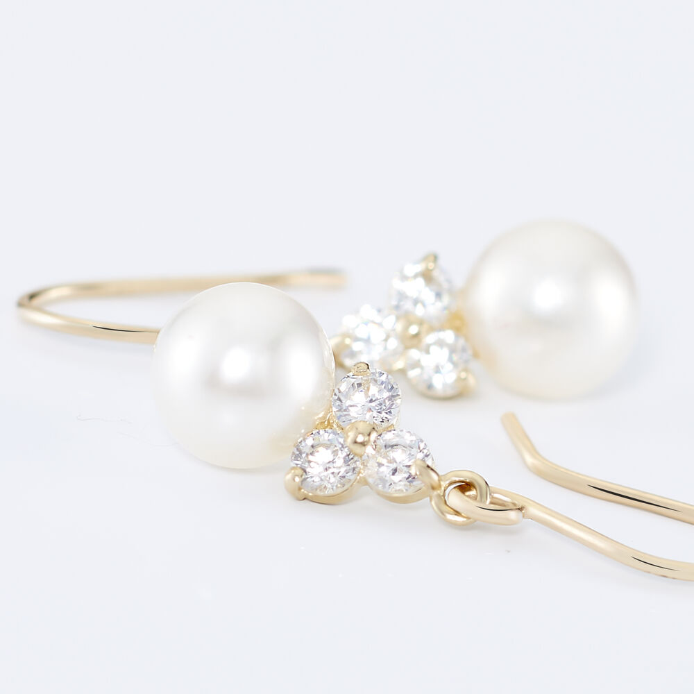 Boucles D'oreilles Pendantes Taissia Or Jaune Perle De Culture - Pendantes Femme | Marc Orian