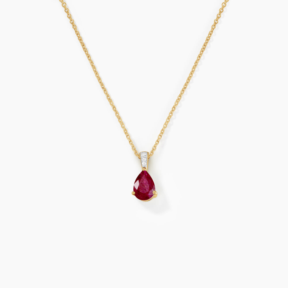 Pendentif Pâris Or Jaune Rubis Diamant - Pendentifs Femme | Marc Orian