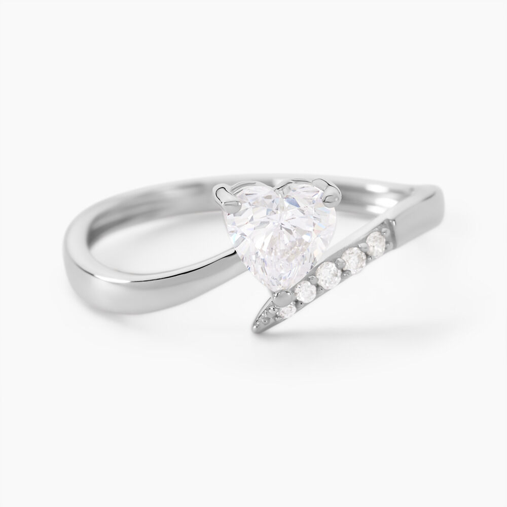 Bague Eva Or Blanc Oxyde De Zirconium - Solitaires Femme | Marc Orian