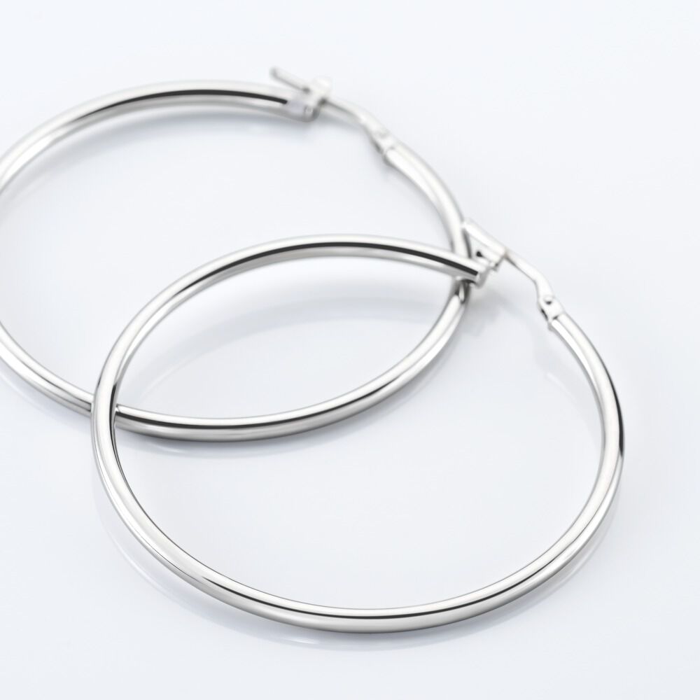 Créoles Or Blanc Rond - Créoles Femme | Marc Orian