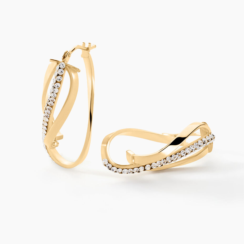 Créoles Hilharriette Or Jaune Strass - Créoles Femme | Marc Orian