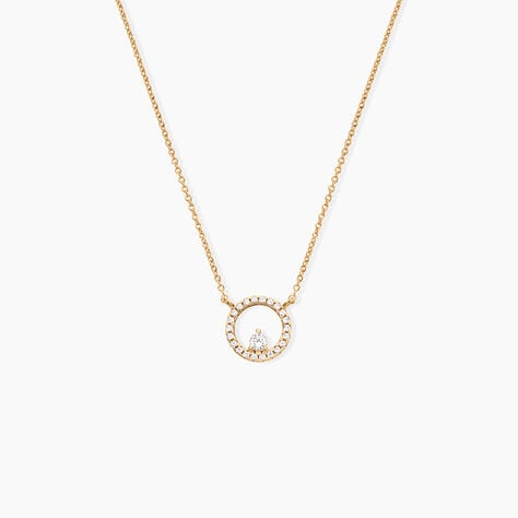 Collier Plaqu&eacute; Or Lila Oxydes De Zirconium - Colliers avec pierres Femme | Marc Orian