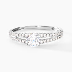 Bague Fina Or Blanc Oxyde De Zirconium - Bagues Solitaire Femme | Marc Orian