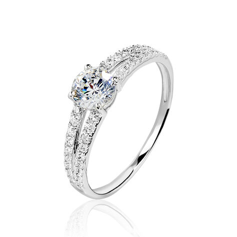 Bague Fina Or Blanc Oxyde De Zirconium - Bagues Solitaire Femme | Marc Orian