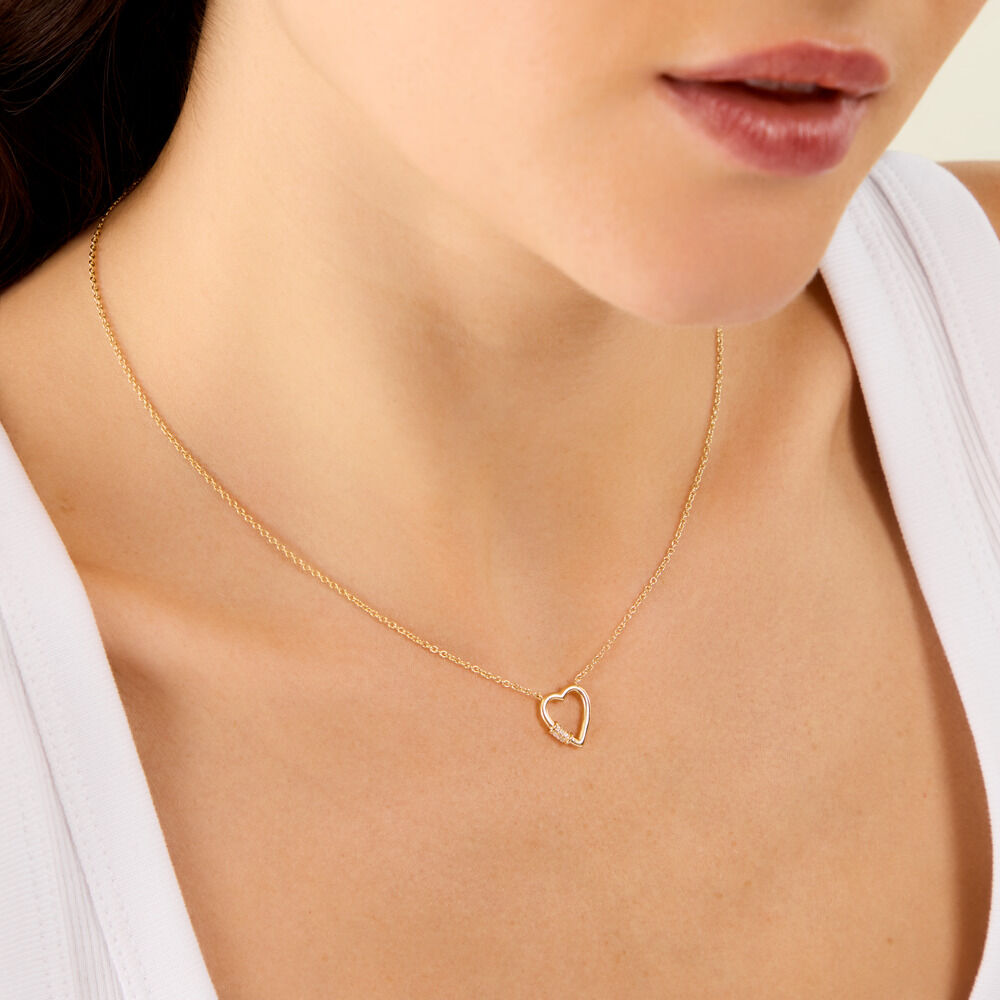Collier Minie Argent Dor&eacute; A L'Or 750/1000 Oxyde De Zirconium - Colliers avec pierres Femme | Marc Orian