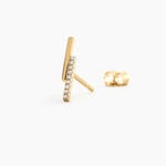 Boucles D'Oreilles Puces Clarie Argent Dor&eacute; A L'Or 750/1000 Oxyde De Zirconium - Puces Femme | Marc Orian