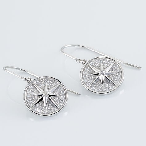 Boucles D'oreilles Pendantes Apollinaris Argent Blanc Oxyde - Pendantes Femme | Marc Orian