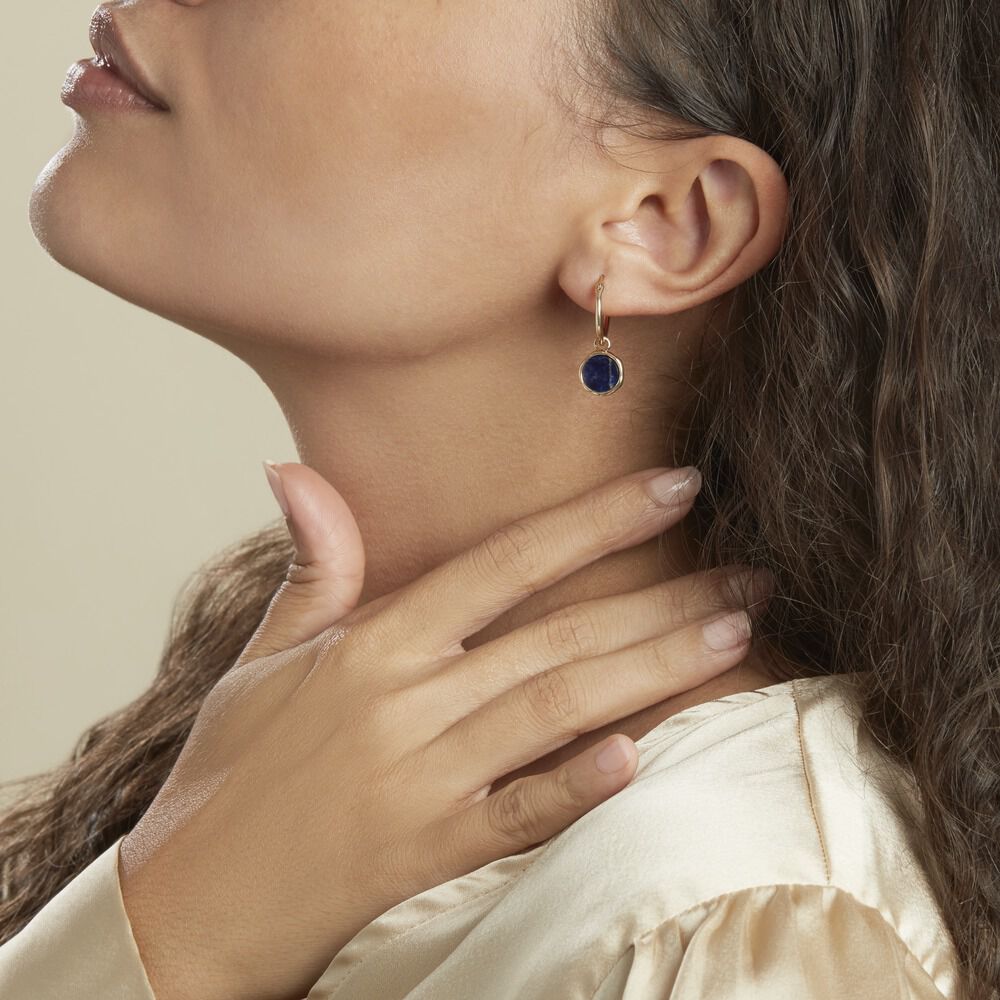 Créoles Plaqué Or Neassa Sodalite - Créoles Femme | Marc Orian