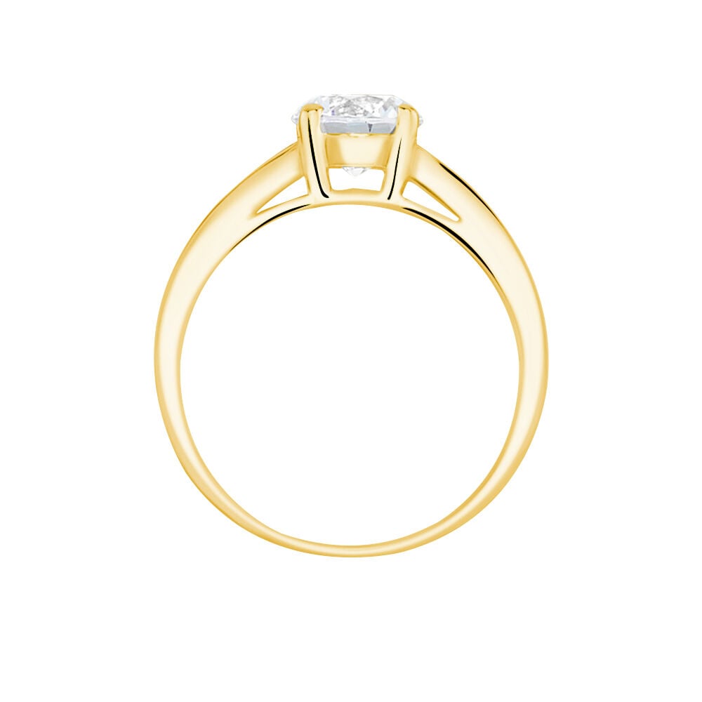 Bague Solitaire Or Jaune Oxyde De Zirconium - Solitaires Femme | Marc Orian