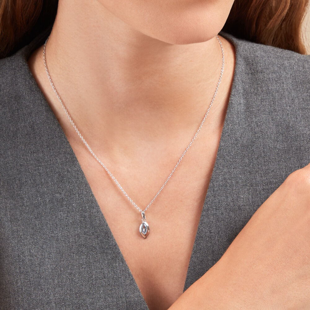 Collier Duchesse Argent Blanc Oxyde De Zirconium - Colliers avec pierres Femme | Marc Orian