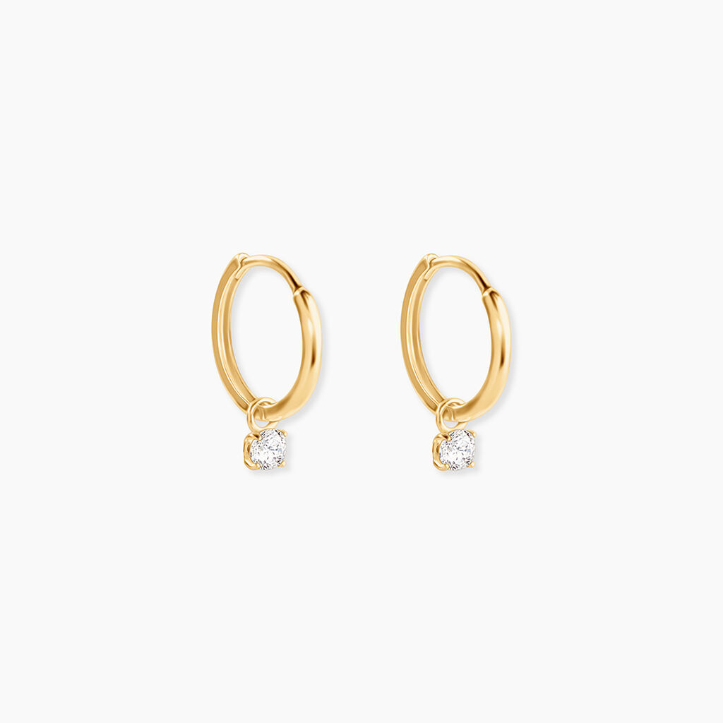 Cr&eacute;oles Massimo Or Jaune Oxyde De Zirconium - Boucles d'oreilles pampille Femme | Marc Orian