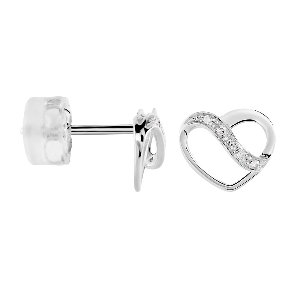 Boucles D'oreilles Puces Or Blanc Juliane Diamants -  Femme | Marc Orian