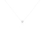 NYLON 4 Damen Collier Silber 925 Zirkonia Wei&szlig; 0,1 ct Viereck - Colliers avec pierres Femme | Marc Orian