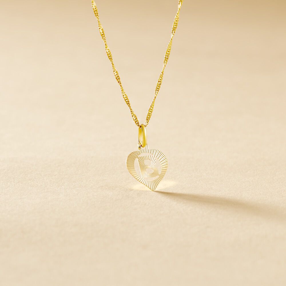 Pendentif Eudocie Coeur Lettre Or Jaune - Pendentifs Famille | Marc Orian