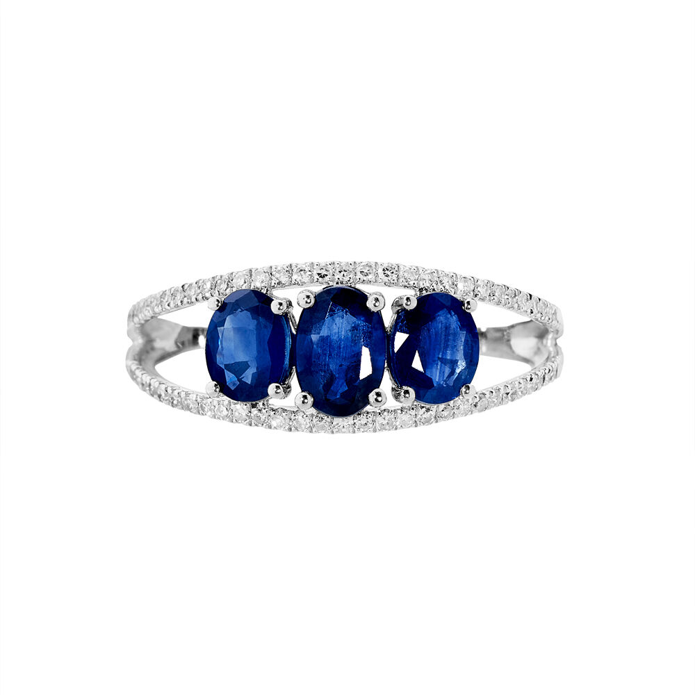 Bague Madeline Or Blanc Saphir Diamant - Bagues fiançailles Femme | Marc Orian