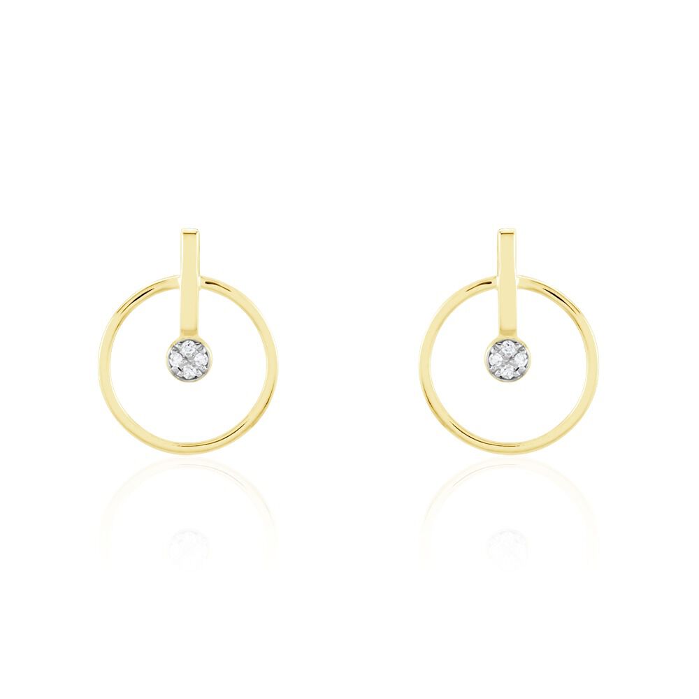 Boucles D'oreilles Or Jaune Adrienn Diamants -  Femme | Marc Orian