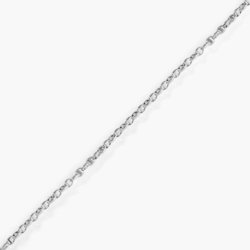 Bracelet Capucin Or Blanc Maille Marine Plate - Bracelets mailles Femme | Marc Orian